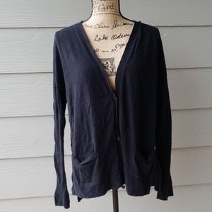 Black bottom down cardigan long sleeve